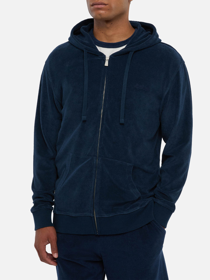 Zip-Frottee-Hoodie Danny mit St. Barth-Stickerei