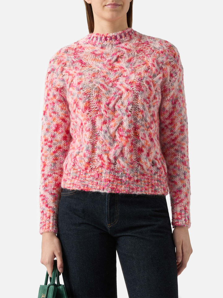Brushed alpaca-blend crewneck Danya in multicolor melange