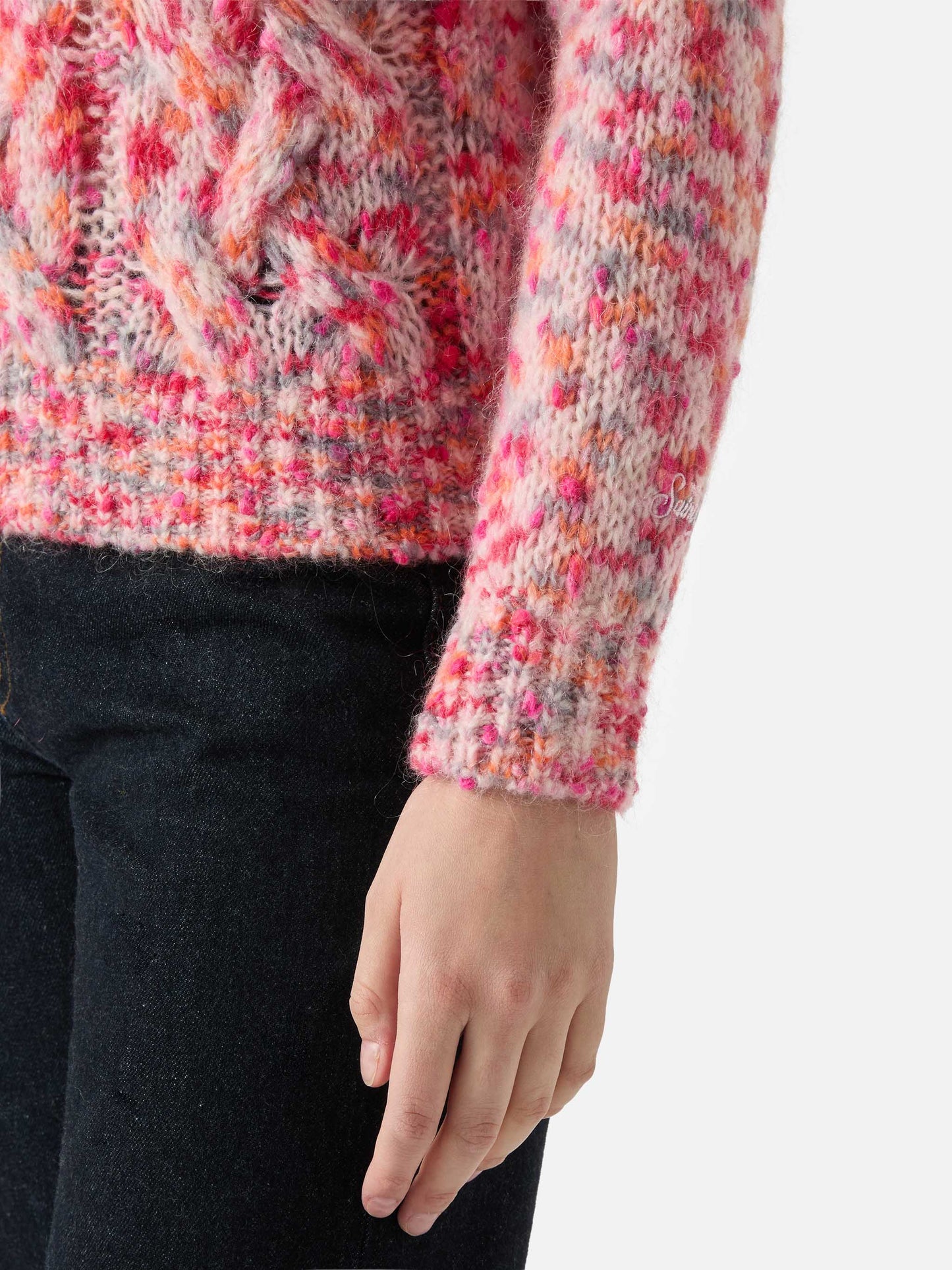 Girocollo Danya in misto alpaca garzato melange multicolor