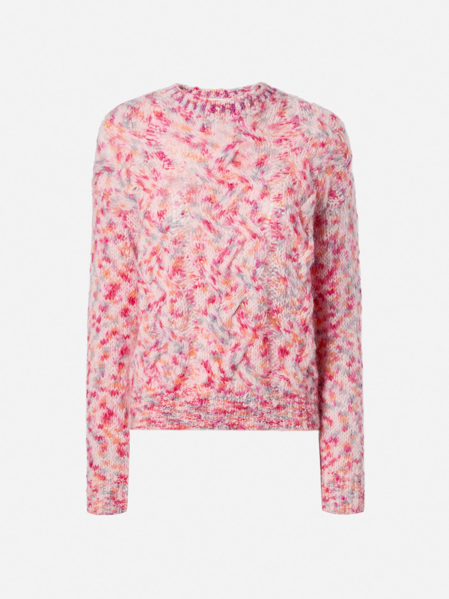 Girocollo Danya in misto alpaca garzato melange multicolor