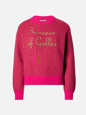 Woman brushed crewneck with Princess of Galles