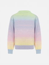 Girl multicolor striped crewneck sweater Danya