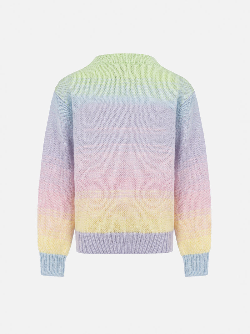 Girl multicolor striped crewneck sweater Danya