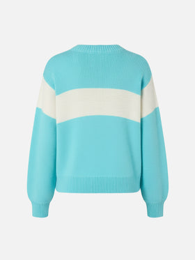 Pink crewneck Danya with Apres ski lurex jacquard