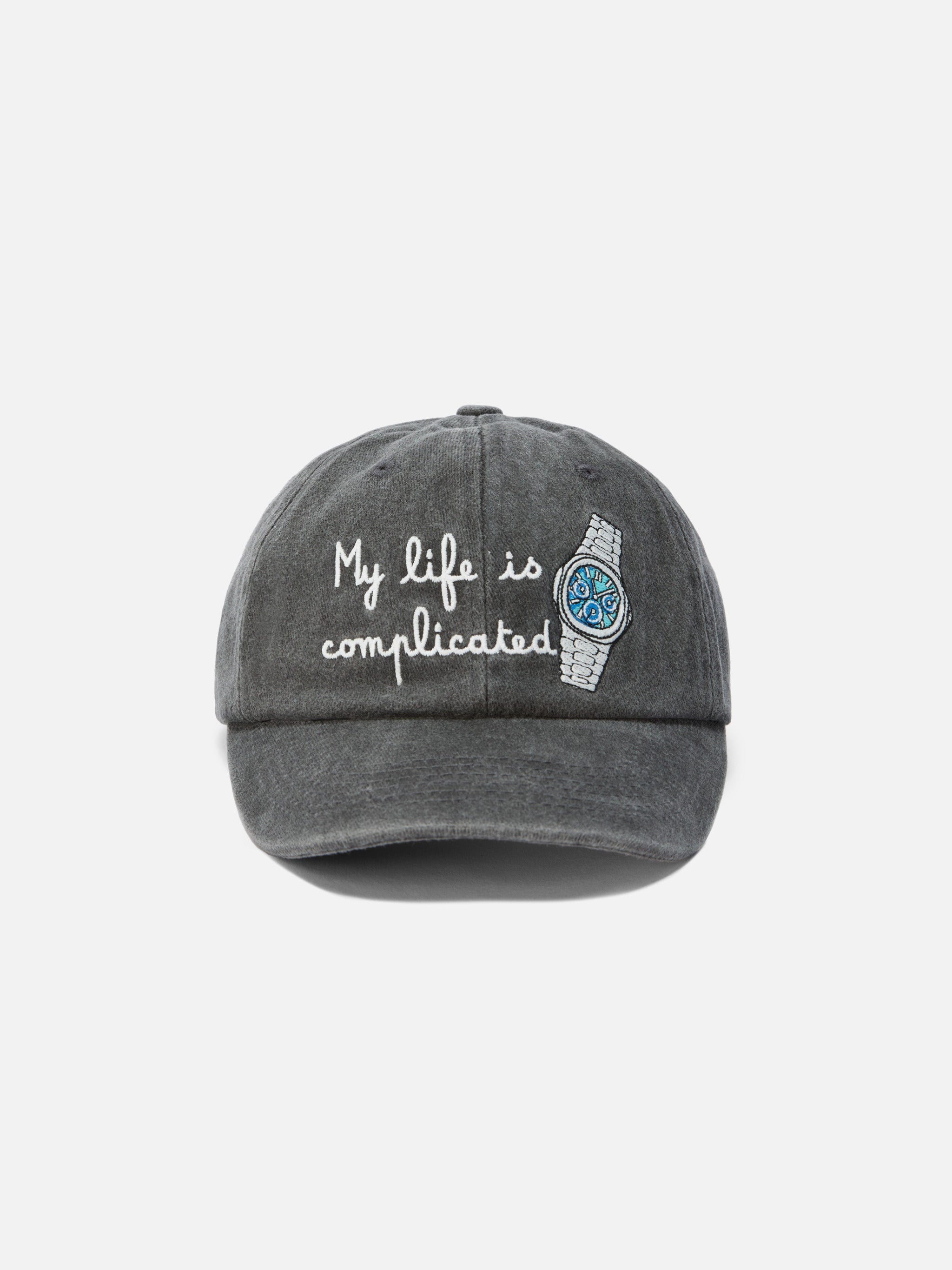Davis Baseball Cap in denim with “My life is complicated” embroidery ...