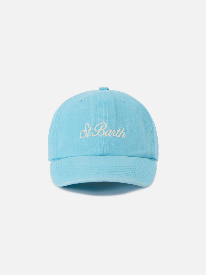 Davis light blue cotton baseball cap with embroidered logo