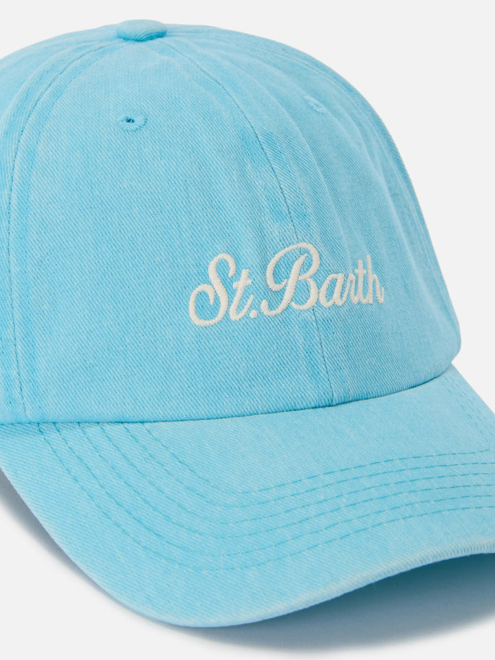 Davis light blue cotton baseball cap with embroidered logo