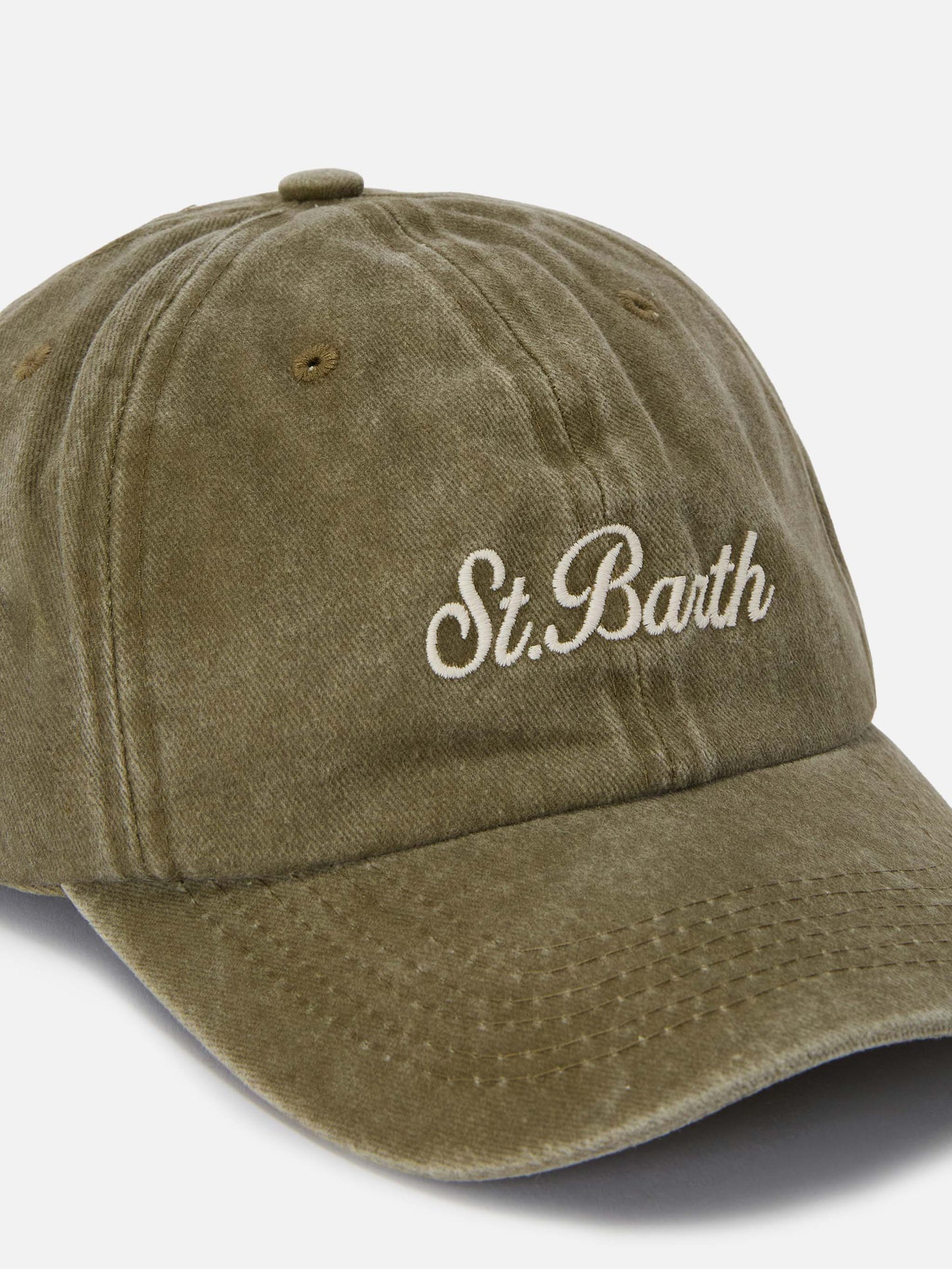 Cappellino Davis con visiera in cotone tortora con logo ricamato