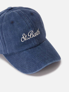 Davis blue denim baseball cap with embroidered logo