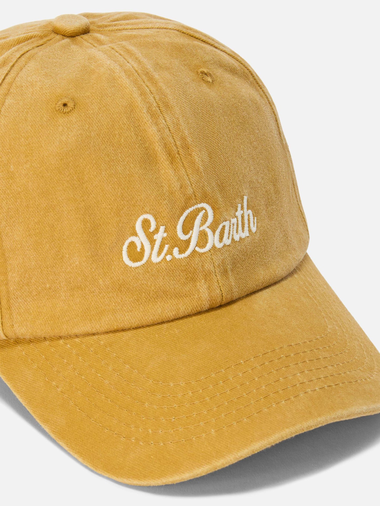 Davis ochre yellow Ball Cap with St. Barth embroidery