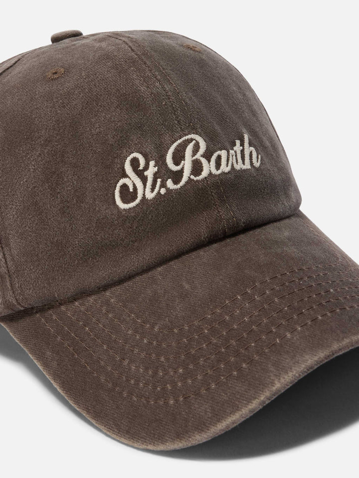 Davis brown Ball Cap with St. Barth embroidery