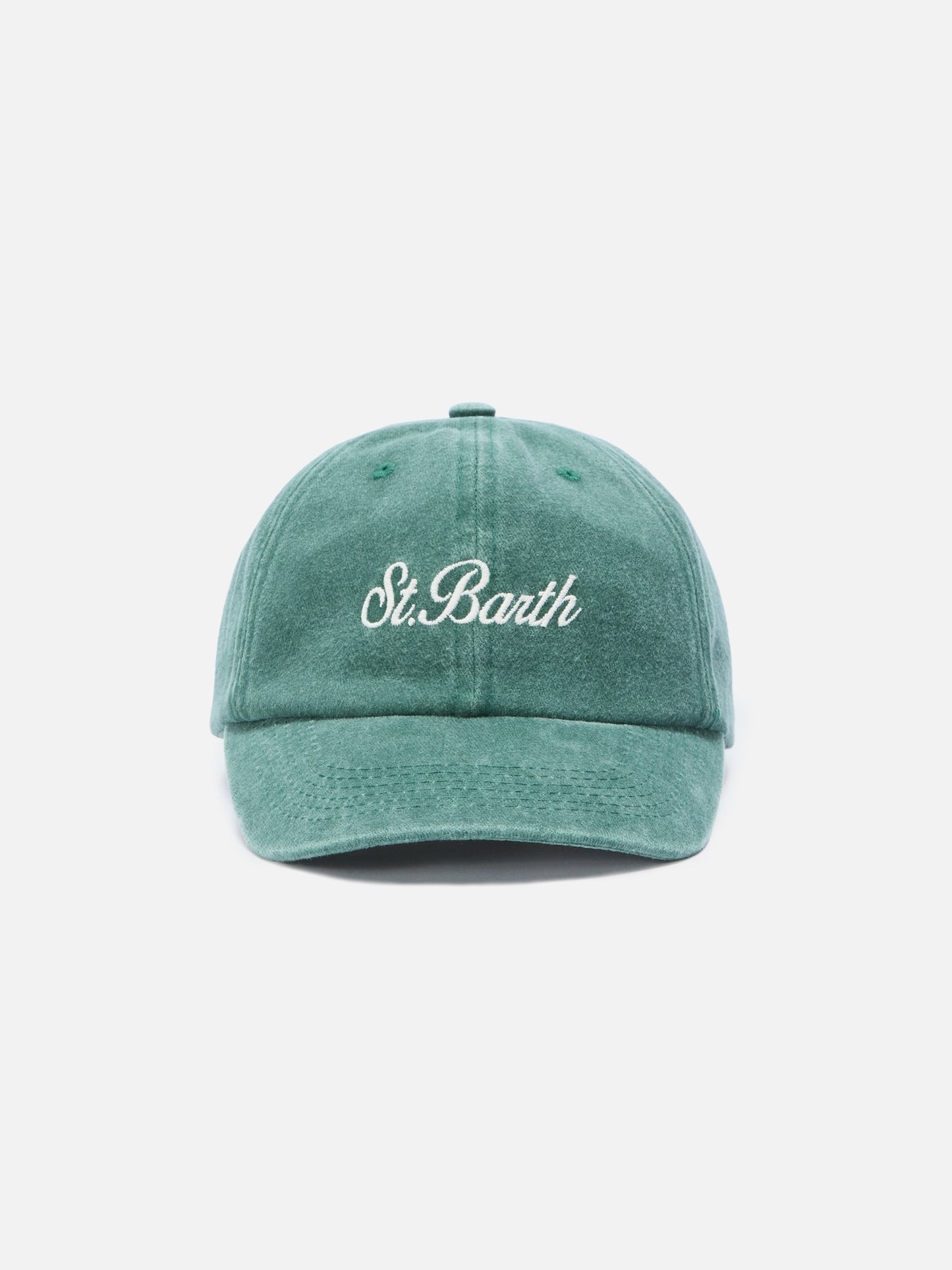 Davis green cotton baseball cap with embroidered logo