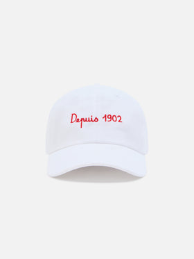 Weiße Baseballkappe aus Baumwolle Davis mit AS Cannes-Stickerei | AS CANNES SPECIAL EDITION 