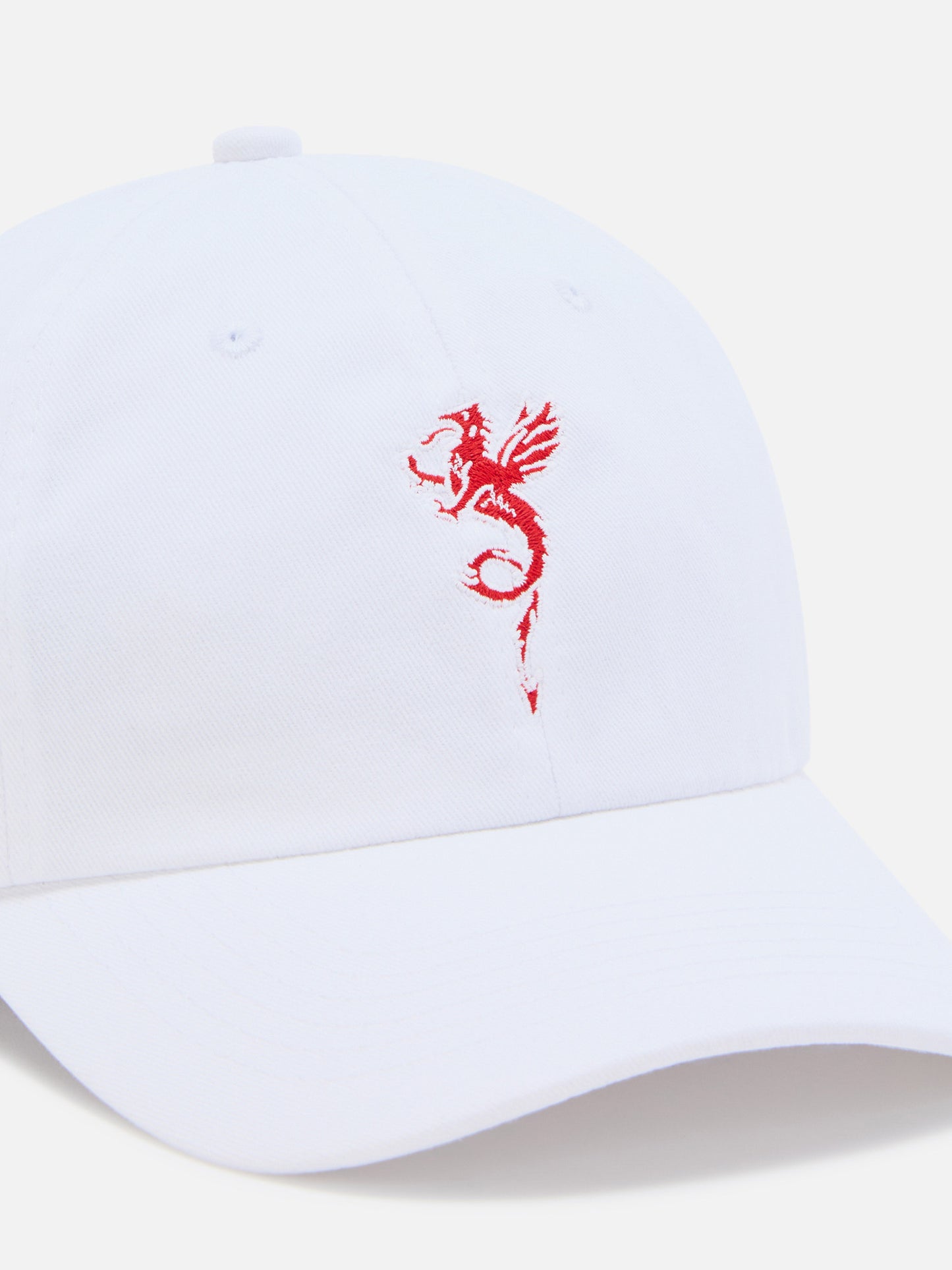 Casquette de baseball Davis en coton blanc avec broderie dragon AS Cannes | AS CANNES SPECIAL EDITION 