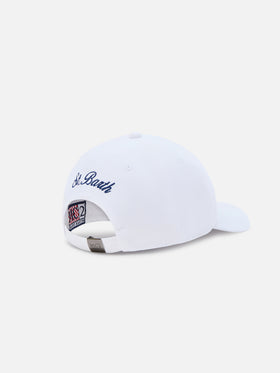 Casquette de baseball Davis en coton blanc avec broderie dragon AS Cannes | AS CANNES SPECIAL EDITION 