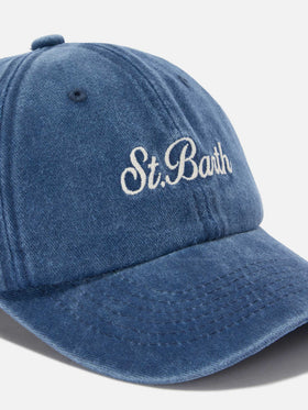 Davis soft blue cotton baseball cap with embroidered logo