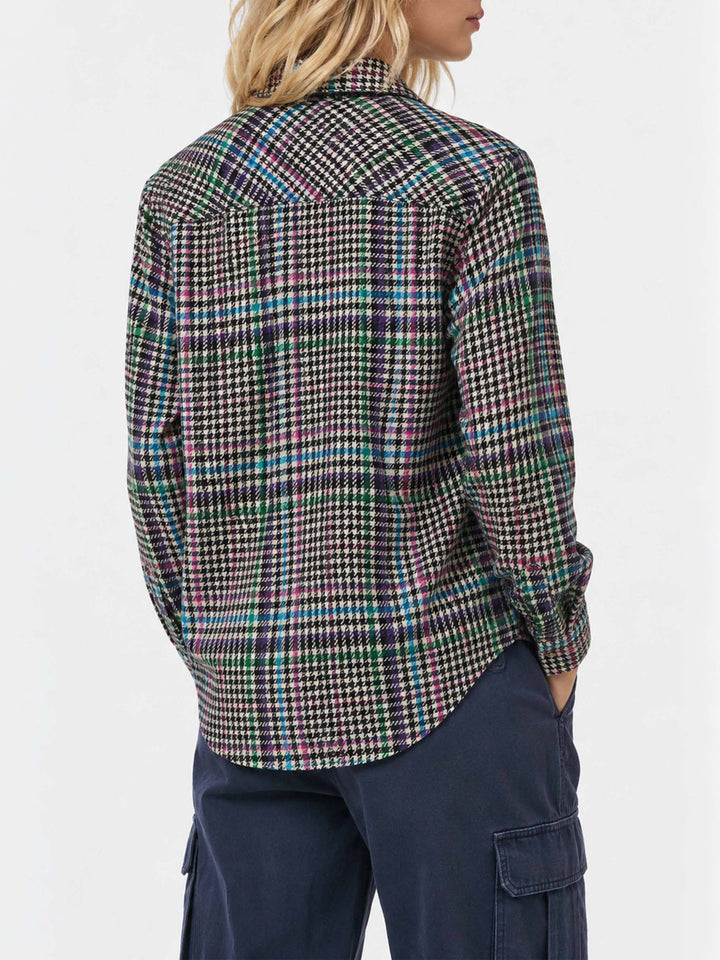 Wool shirt Deer with Prince of Wales print