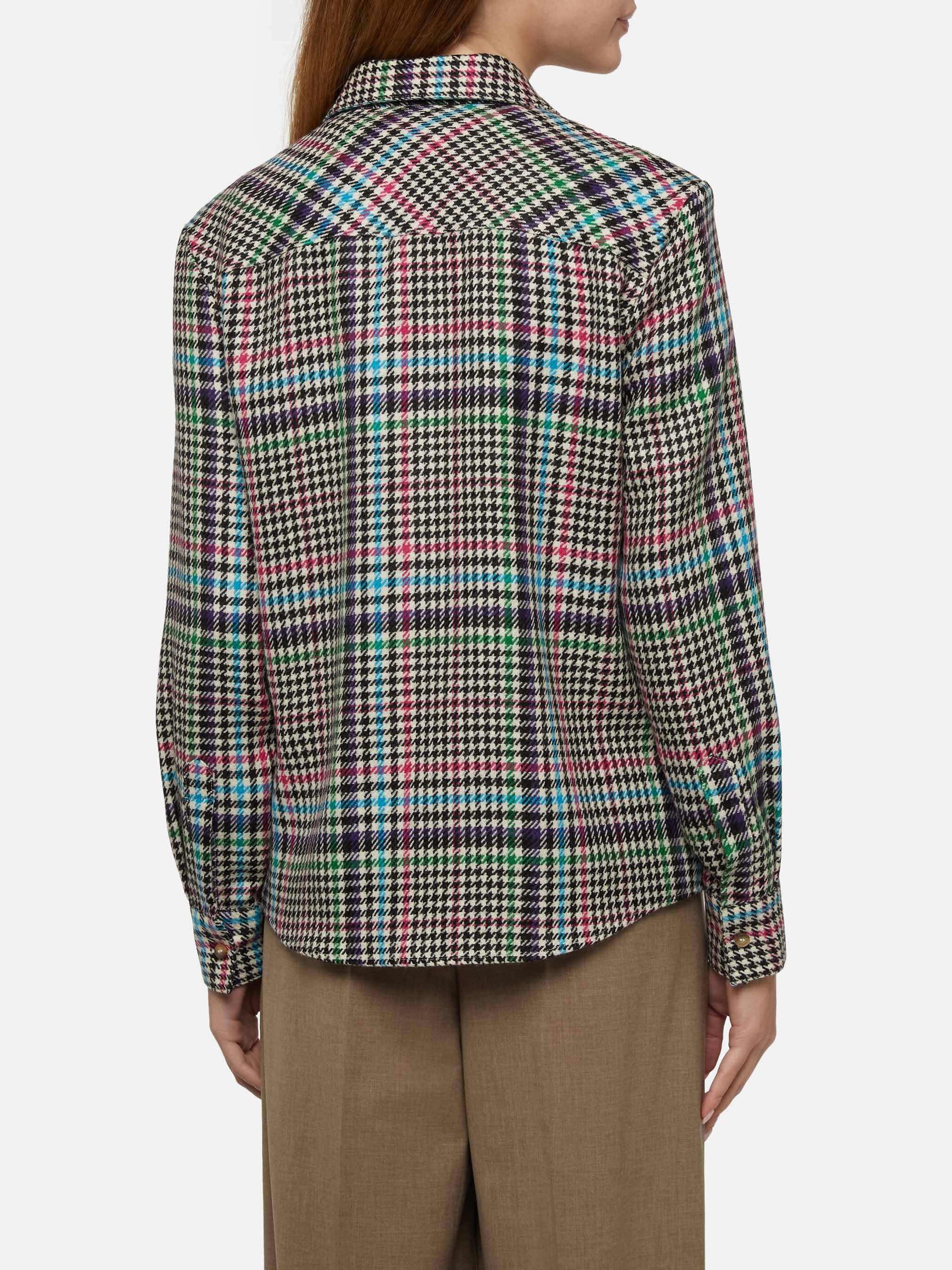 Wool shirt Deer with Prince of Wales print - MC2 Saint Barth