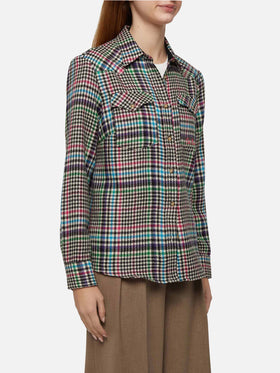 Camicia in lana Deer con stampa Principe di Galles