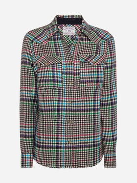 Camicia in lana Deer con stampa Principe di Galles