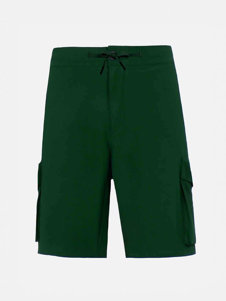 Bermuda da uomo Deck in tessuto tecnico verde militare