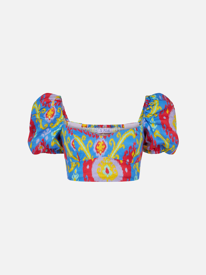 Crop top with ikat print
