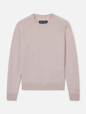 Delphine Cashmere-Rundhalspullover in Beige 