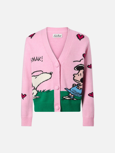 Pink Didy cardigan with Snoopy jacquard | Special edition – MC2