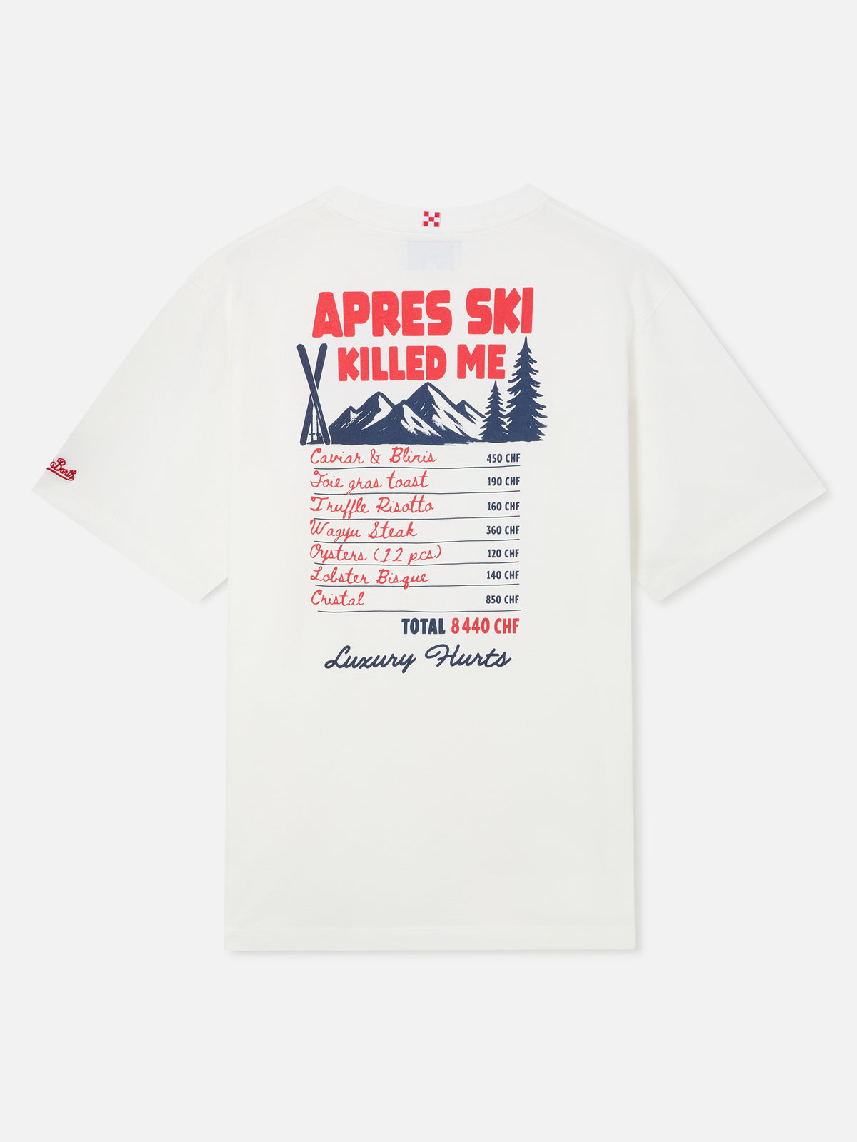 White Delmar oversize cotton t-shirt with back Après Ski Killed Me print