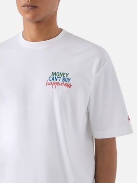 Delmar t-shirt with Money Can’t Buy Happiness print and maxi graphic on the back