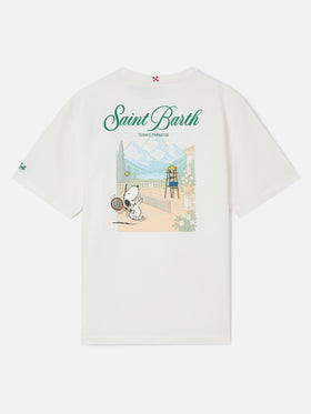 T-shirt Delmar en blanc avec imprimé Peanuts Tennis Paradise 