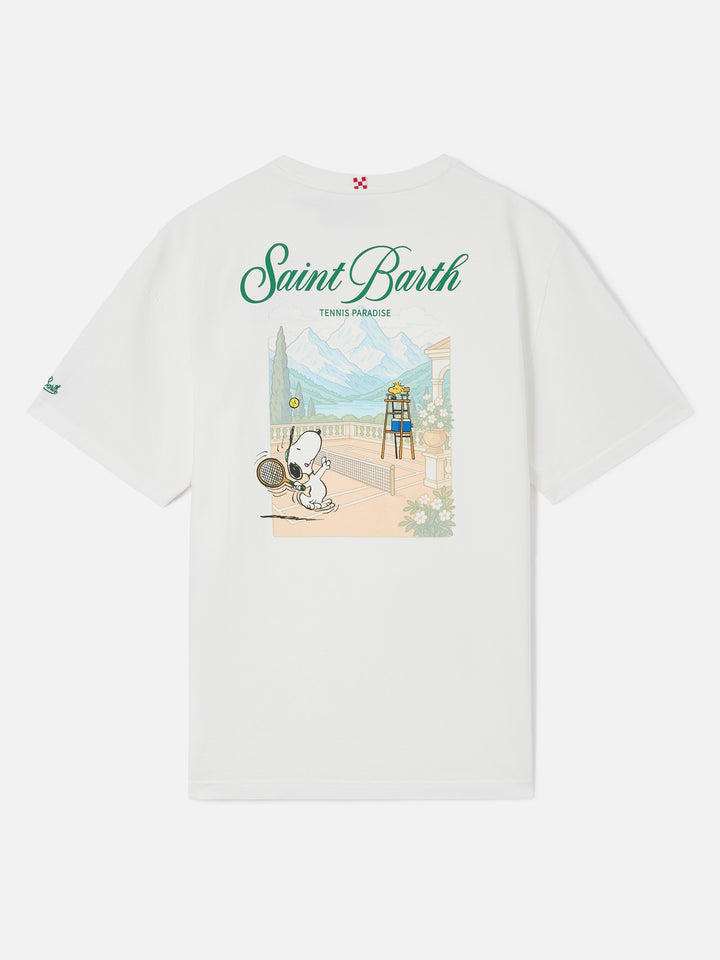 Delmar T-Shirt in Weiß mit Peanuts Tennis Paradise-Print 