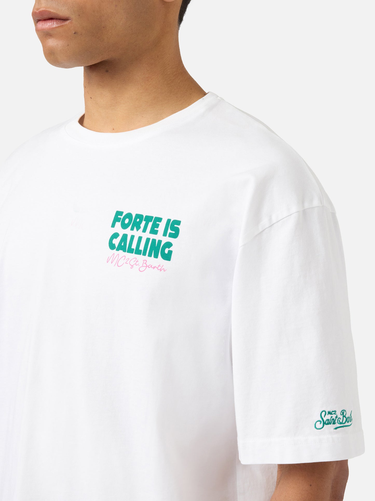 Delmar t-shirt with Forte Is Calling print and maxi graphic on the back