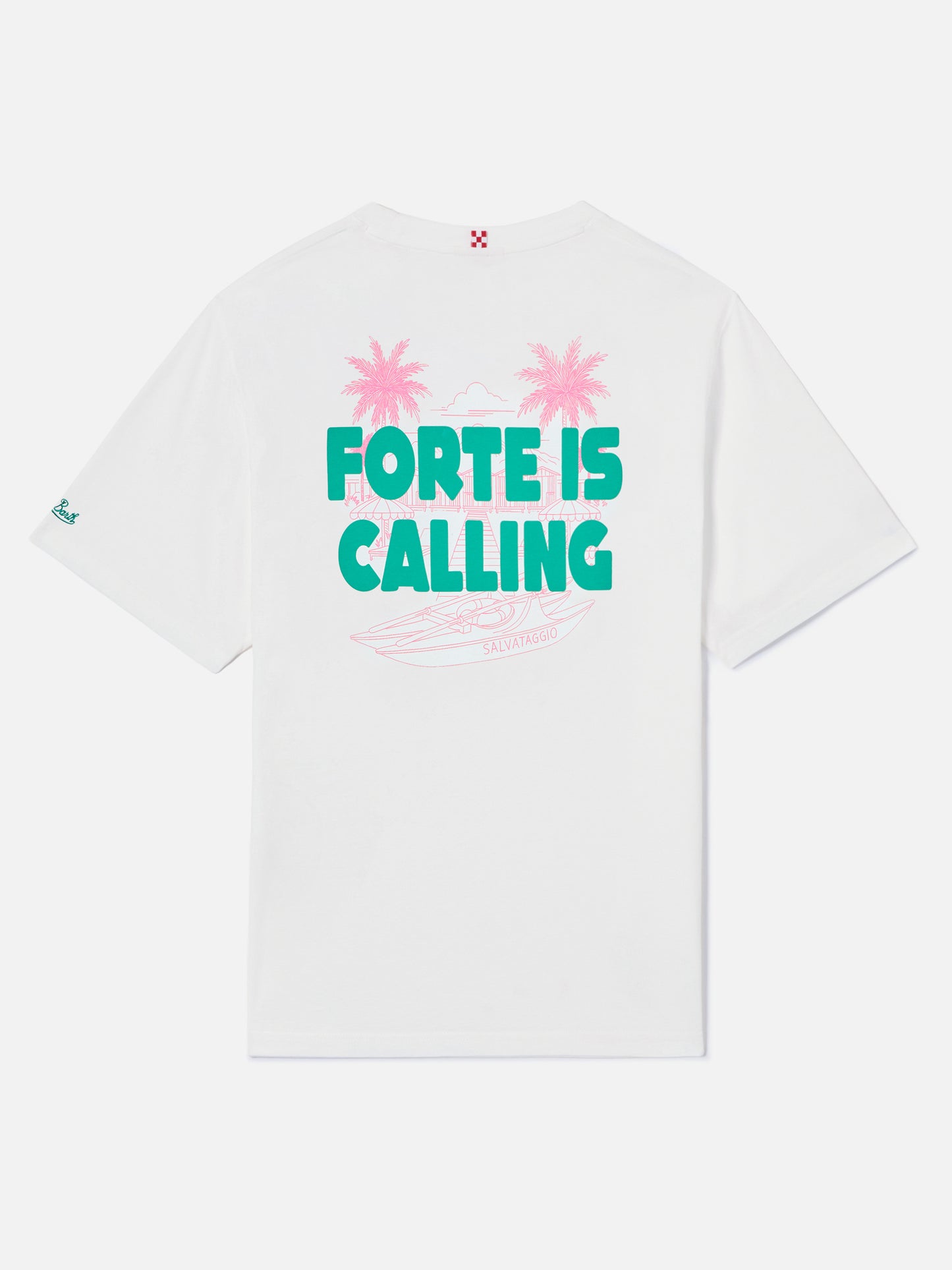 Delmar t-shirt with Forte Is Calling print and maxi graphic on the back