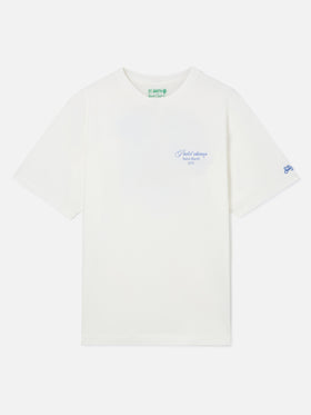 T-shirt oversize en coton blanc Delmar avec imprimé padel au dos 