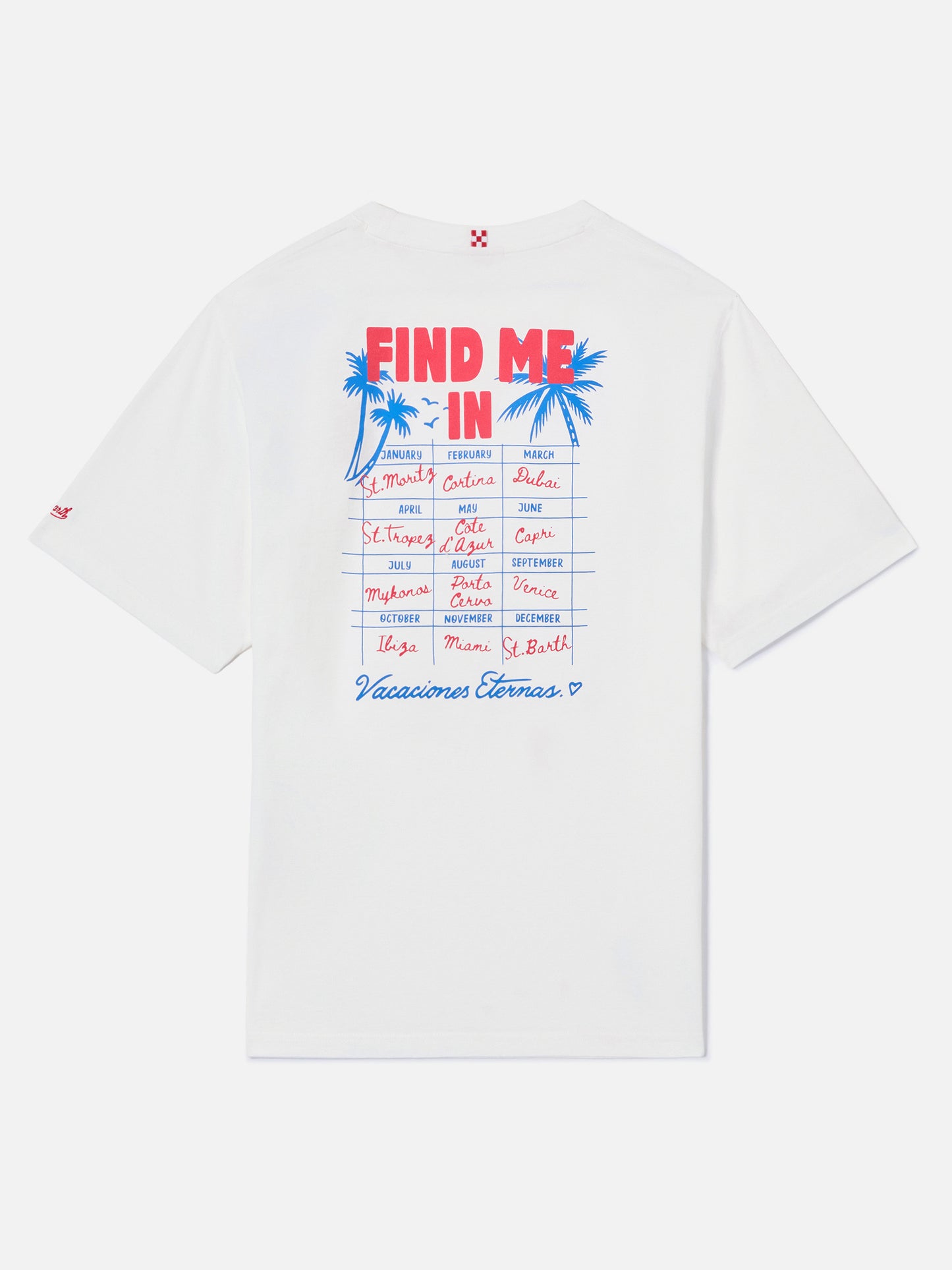 T-shirt Delmar con stampa Find Me in Vacation e maxi grafica sul retro