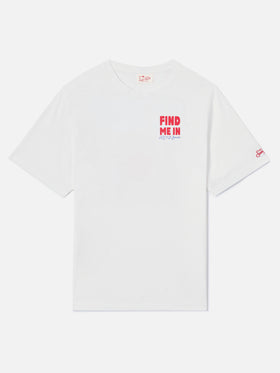 T-shirt Delmar con stampa Find Me in Vacation e maxi grafica sul retro