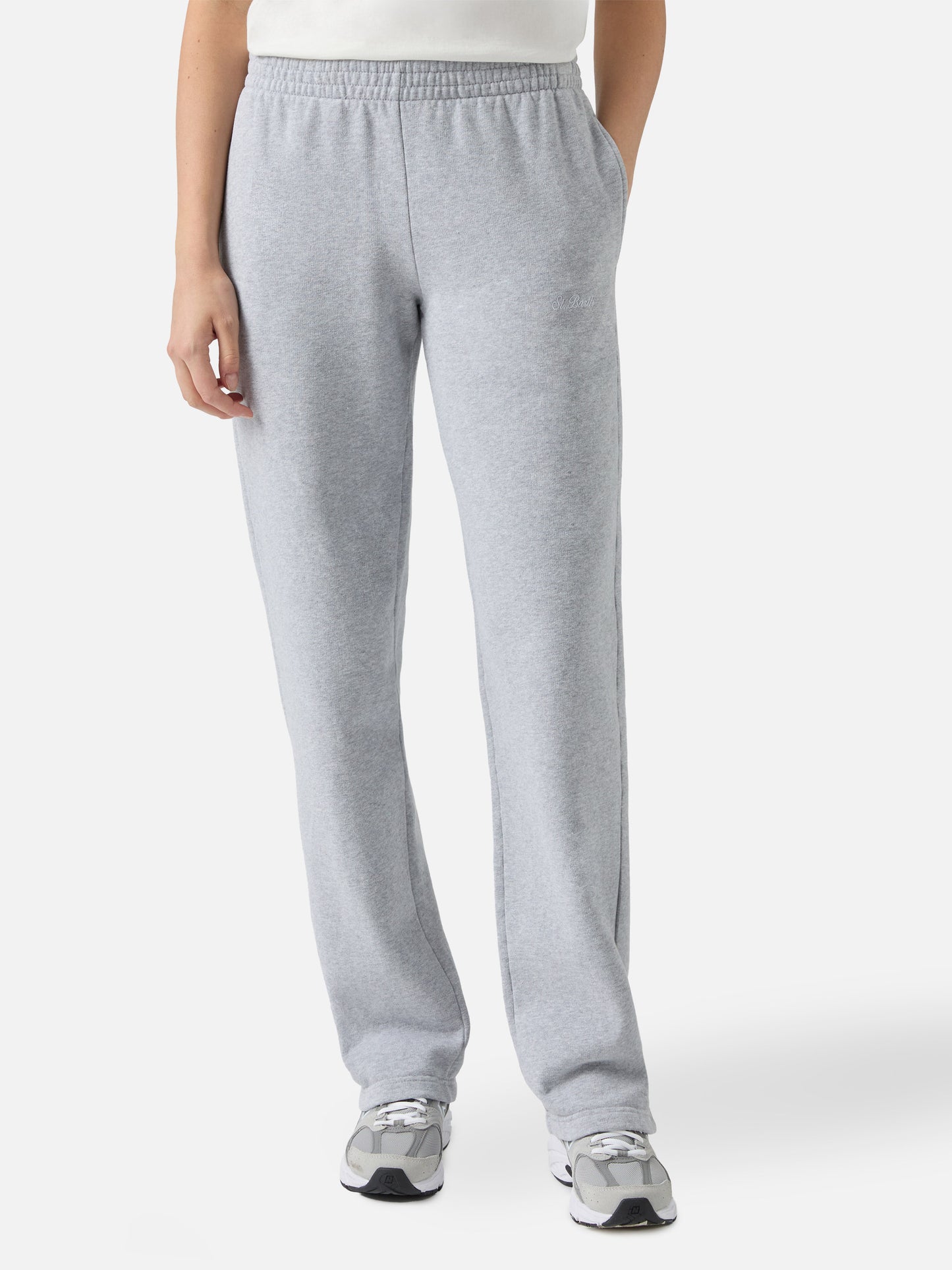 Joggers fondo dritto Deena grigio melange