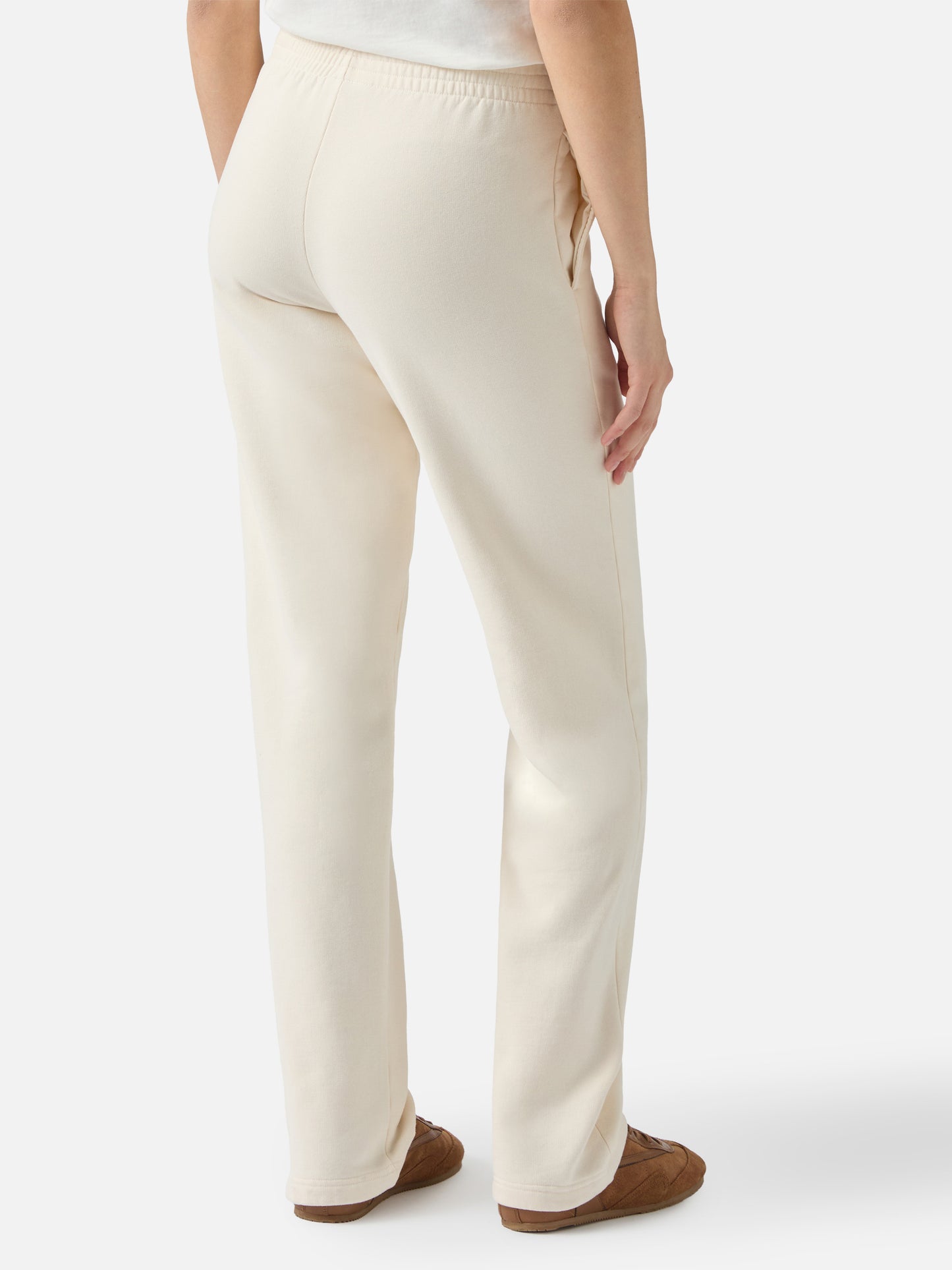 Deena straight-hem joggers in off-white