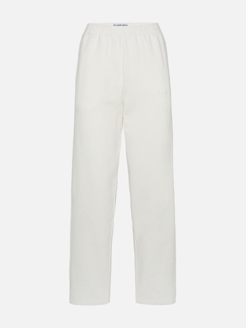 Woman off-white cotton fleece jogger pants Deena