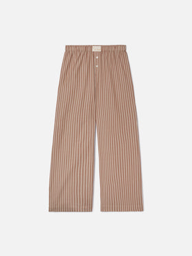 Pantaloni Doha in popeline a righe beige