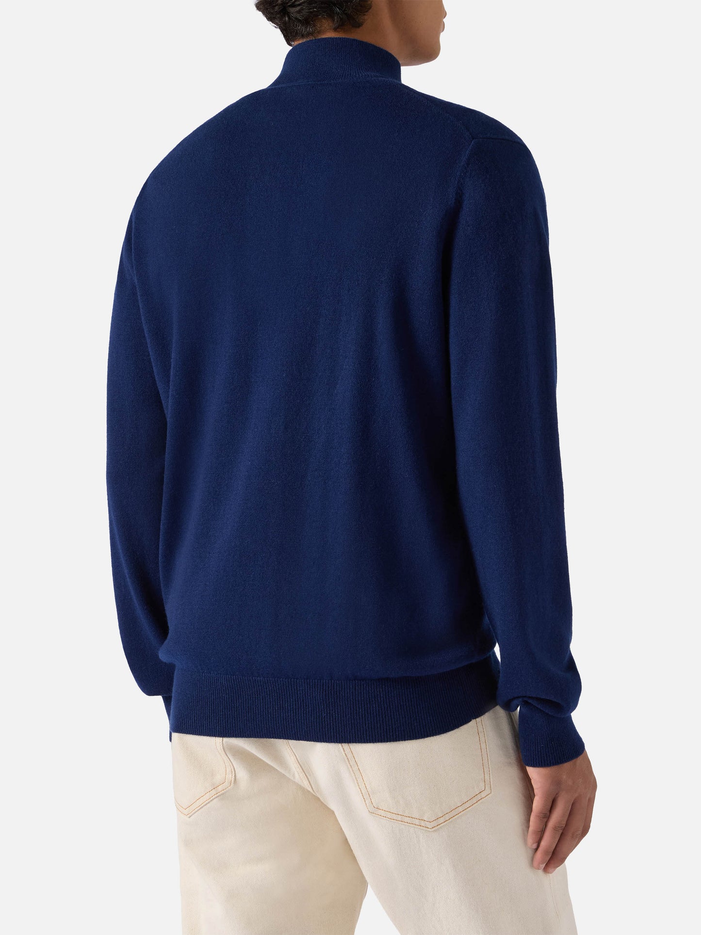 Navy blue merinocash half-zip sweater Dorian
