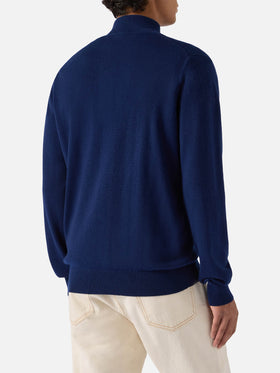 Navy blue merinocash half-zip sweater Dorian