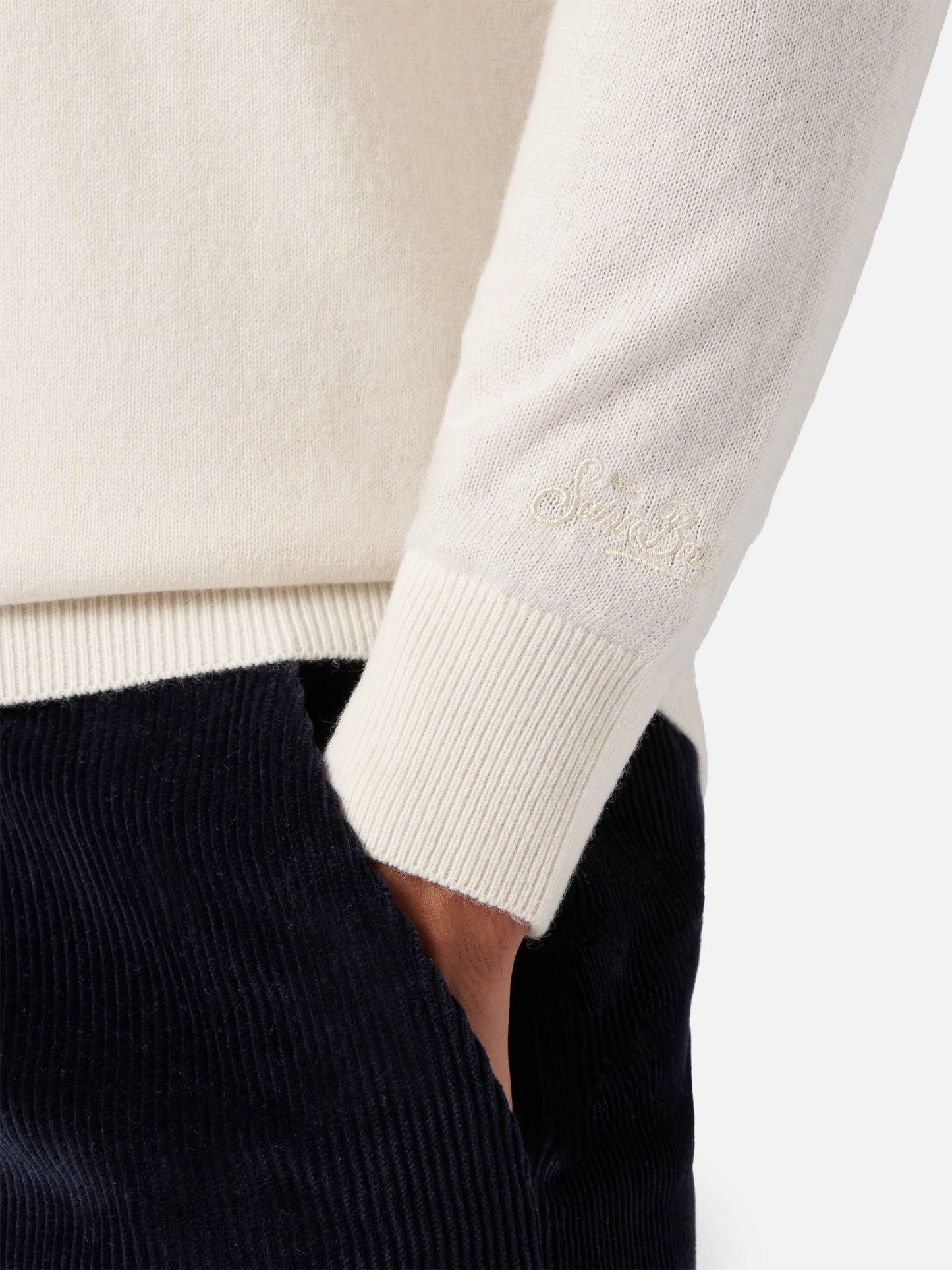 White merinocash half-zip sweater Dorian