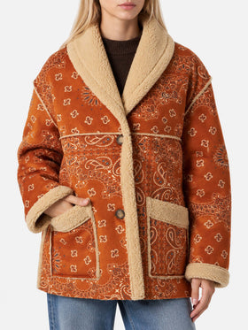 Wendbare Dorys Shearling-Jacke mit Bandana-Print 