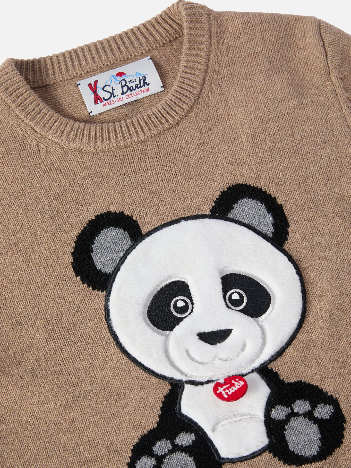 Girocollo Douglas in misto cashmere con patch Panda Trudi | TRUDI SPECIAL EDITION