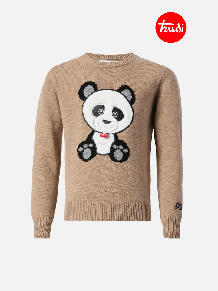 Sweater Douglas in cashmere blend with Panda Trudi patch | TRUDI SPECIAL EDITION