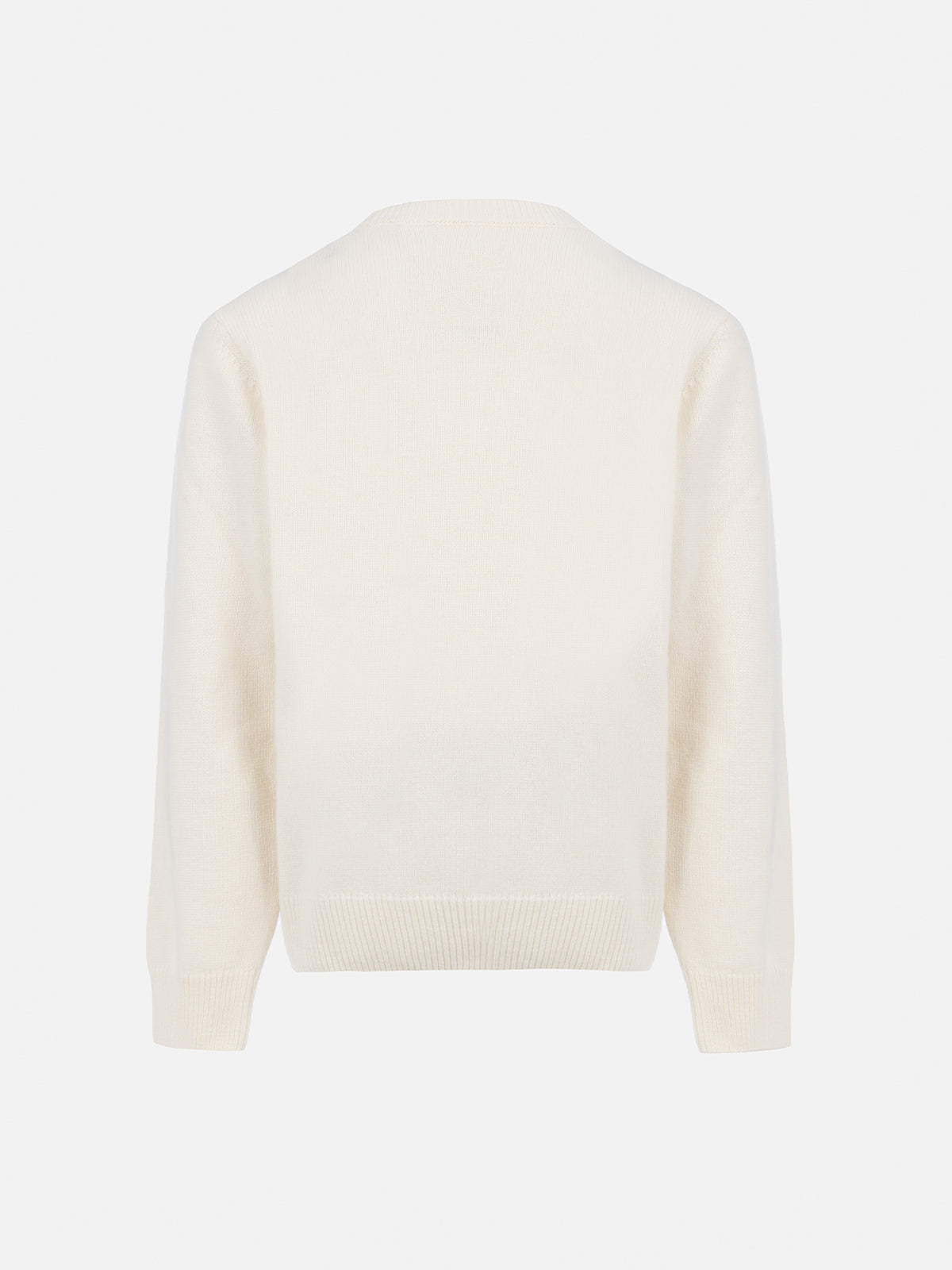 Boy white sweater Douglas with Vacanze di Natale jacquard | VACANZE DI NATALE SPECIAL EDITION