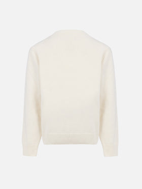 Boy white sweater Douglas with Vacanze di Natale jacquard | VACANZE DI NATALE SPECIAL EDITION