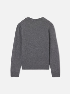 Douglas crewneck knitwear in grey with Trouble Maker lettering